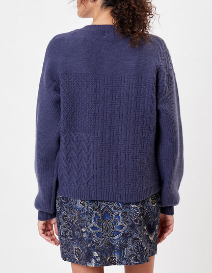Pull patchwork col rond SVEA