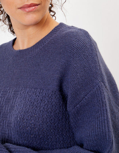 Pull patchwork col rond SVEA