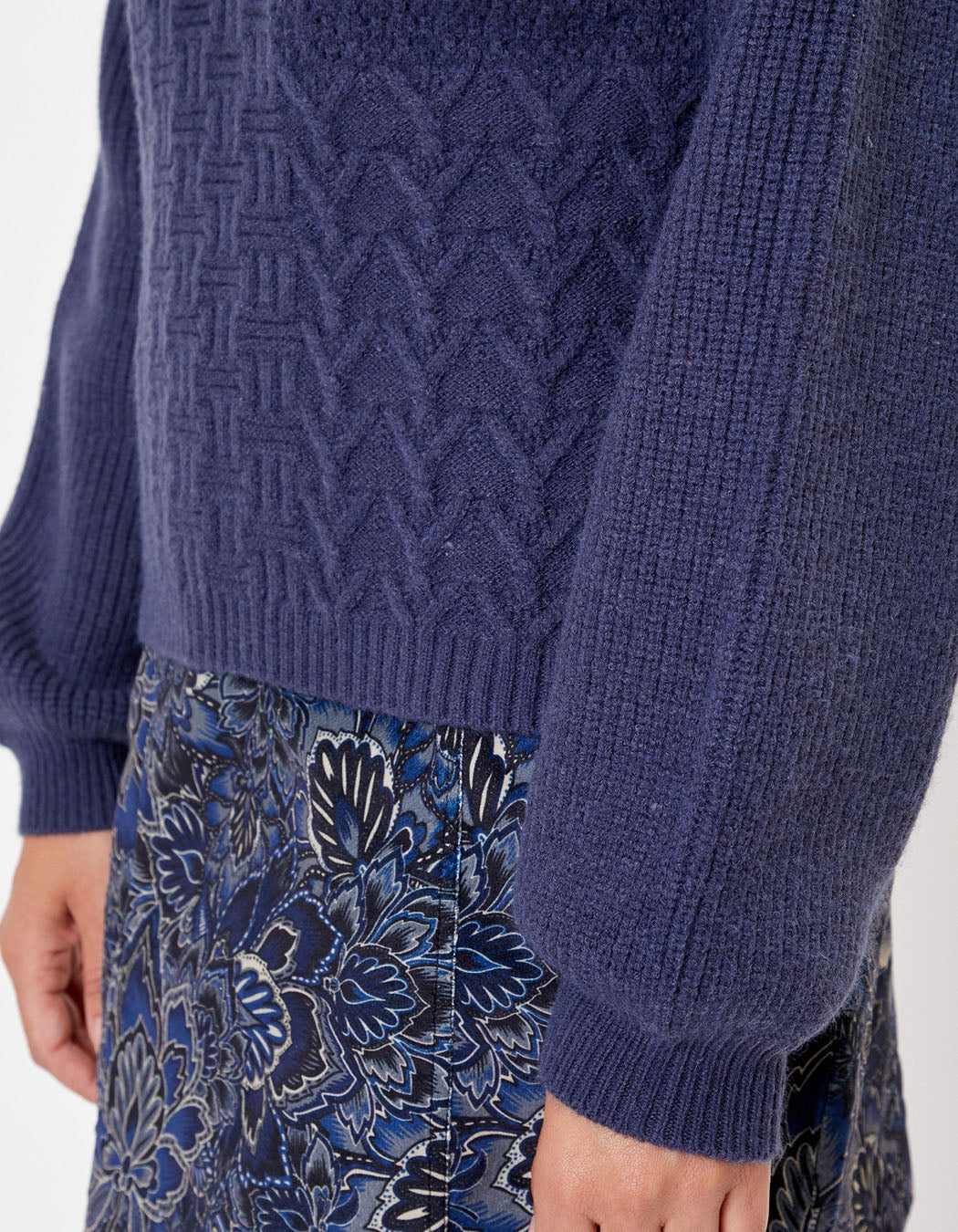 Pull patchwork col rond SVEA