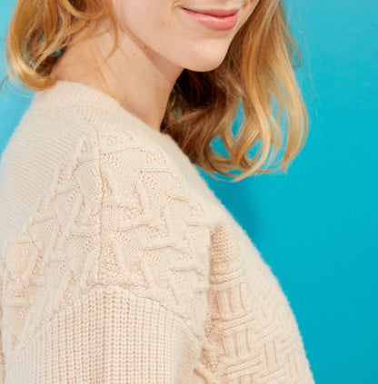 Pull patchwork col rond SVEA