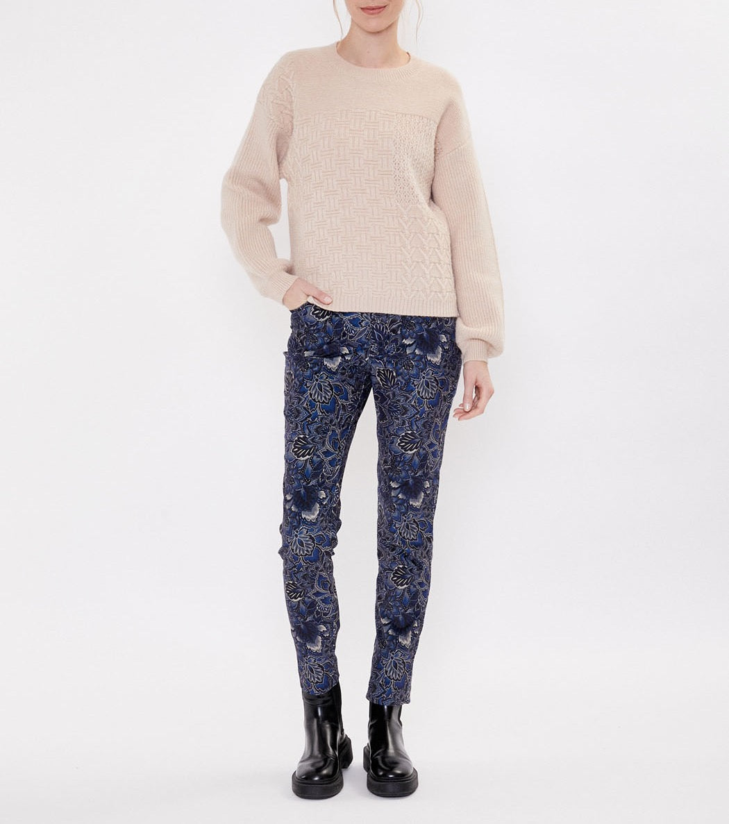 Pull patchwork col rond SVEA