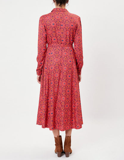Robe chemise imprimée coupe midi ANNA