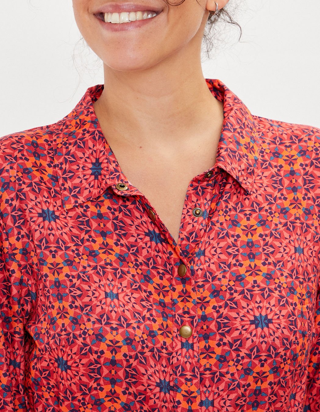 Robe chemise imprimée coupe midi ANNA