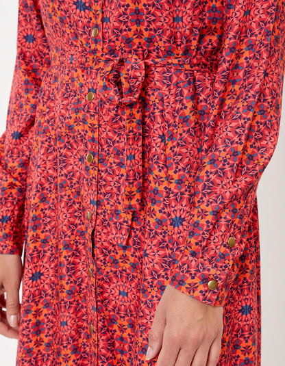 Robe chemise imprimée coupe midi ANNA
