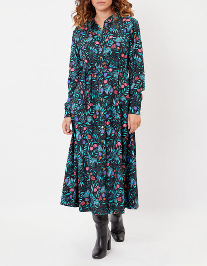 Robe chemise imprimée coupe midi ANNA