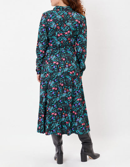 Robe chemise imprimée coupe midi ANNA