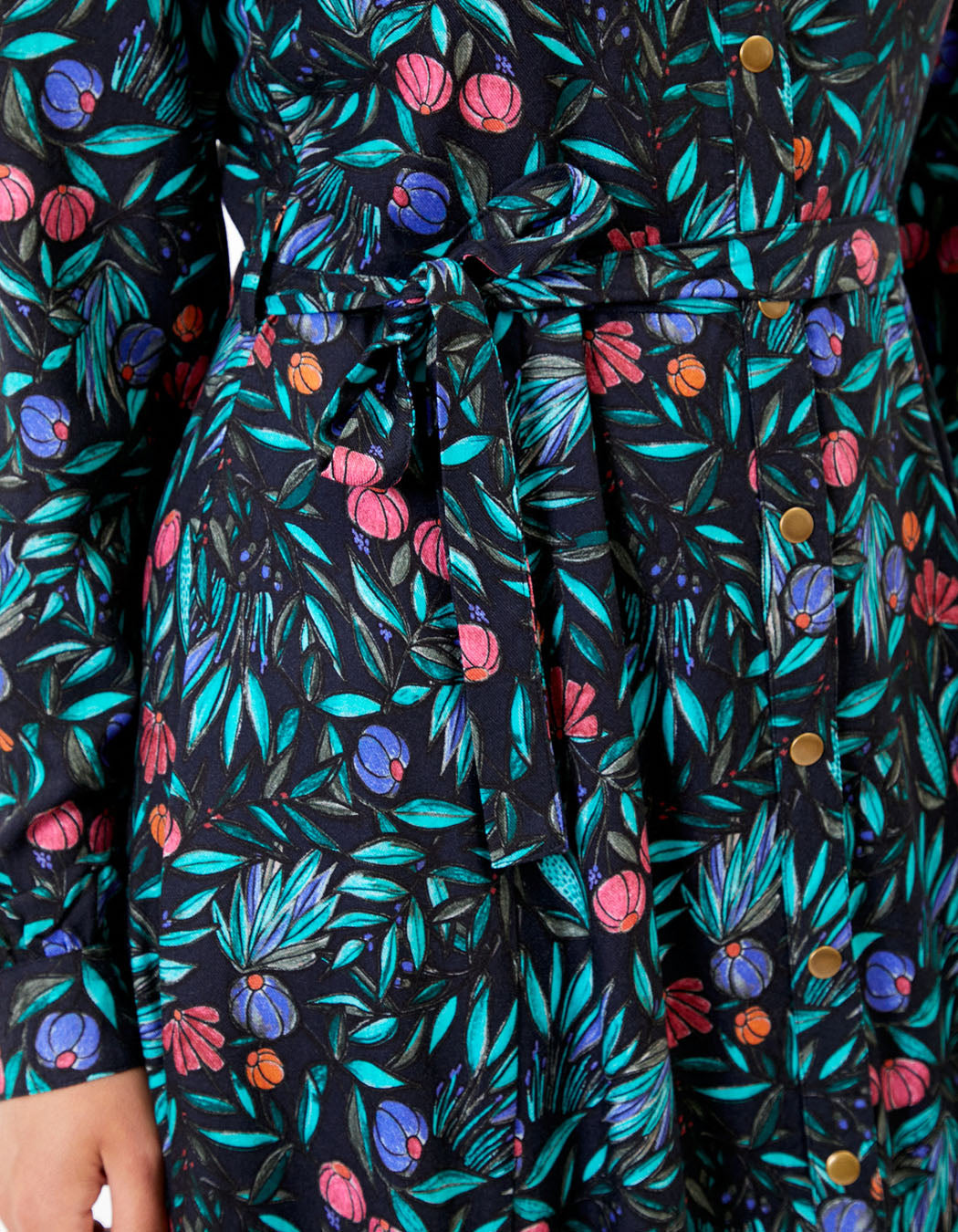 Robe chemise imprimée coupe midi ANNA