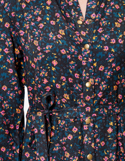 Robe chemise imprimée coupe midi ANNA