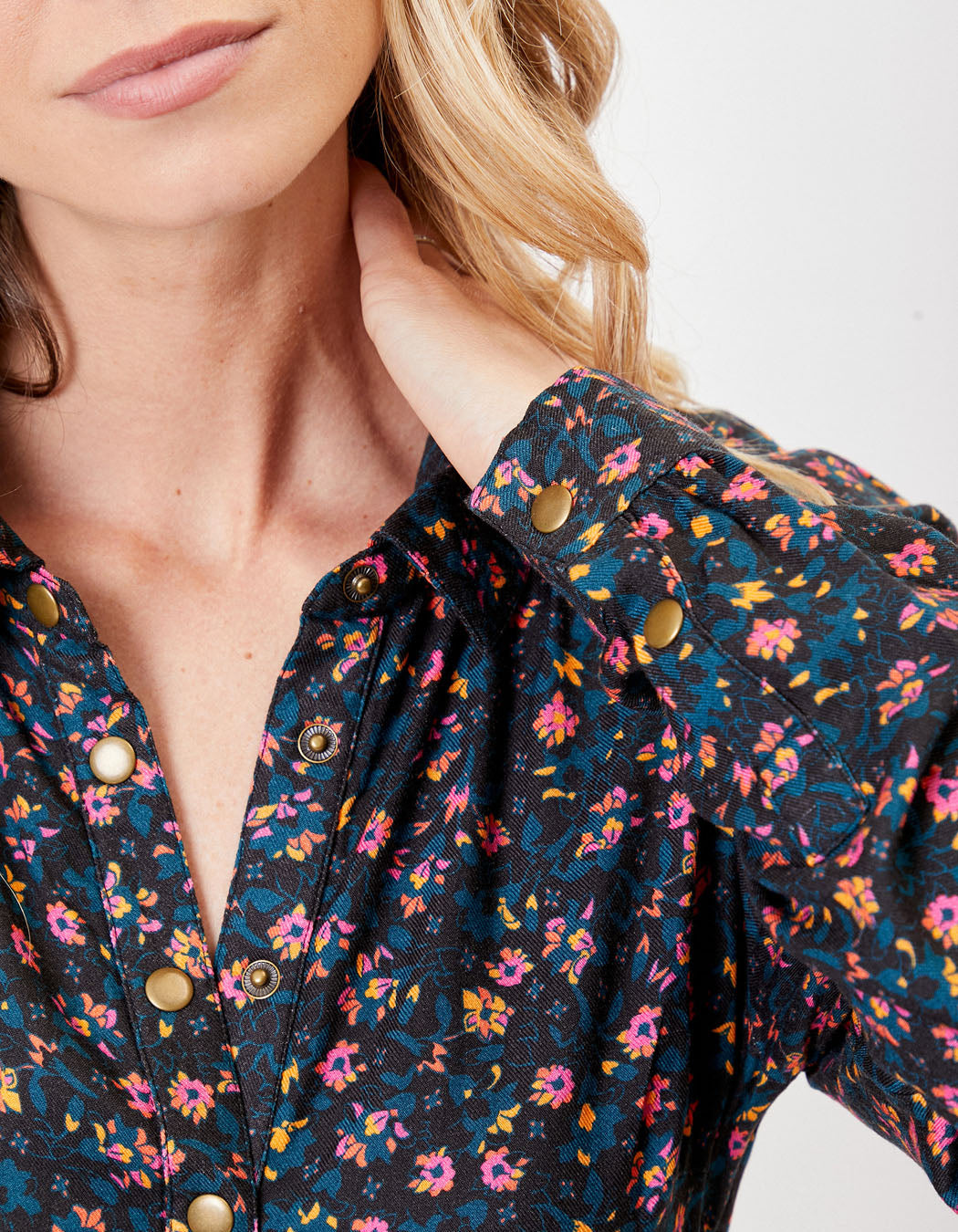 Robe chemise imprimée coupe midi ANNA