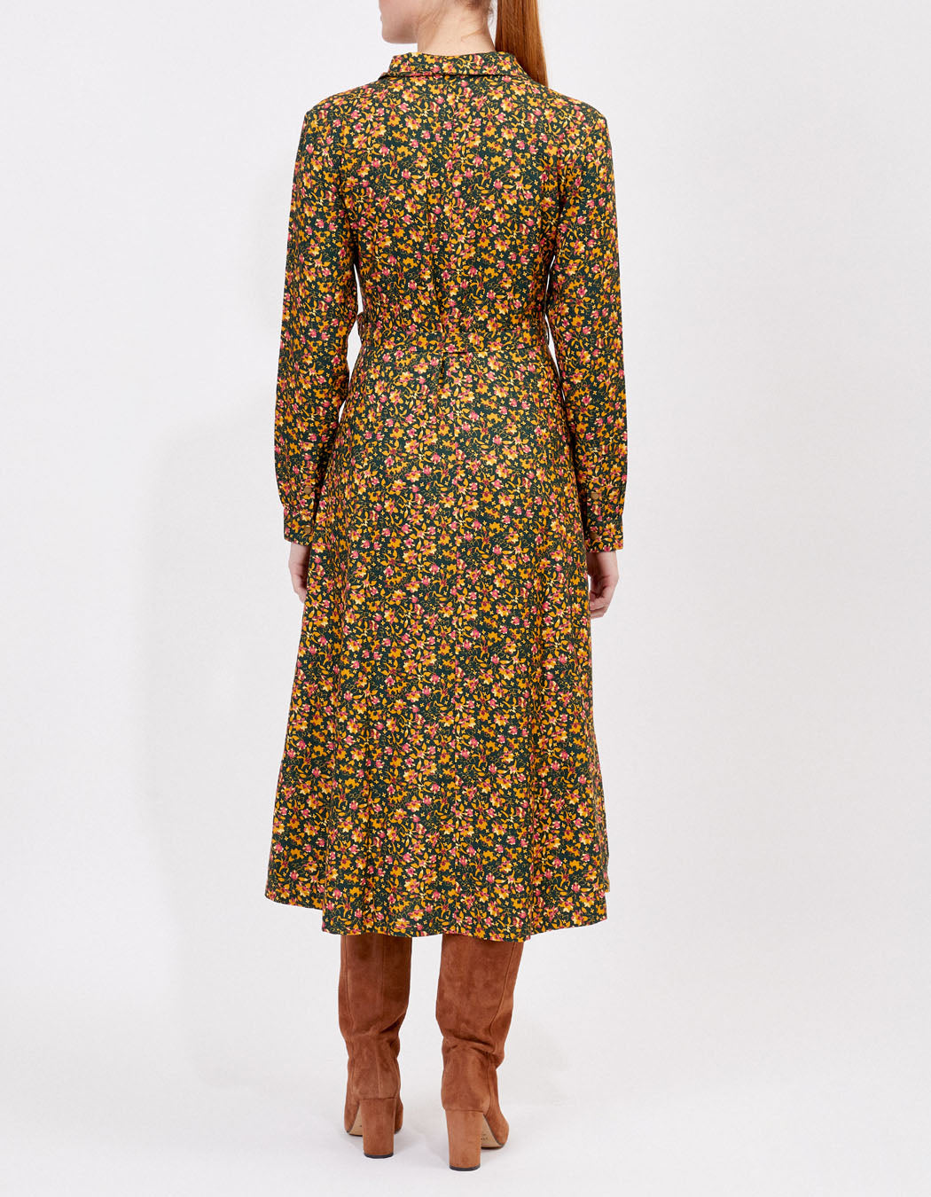 Robe chemise imprimée coupe midi ANNA
