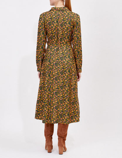 Robe chemise imprimée coupe midi ANNA