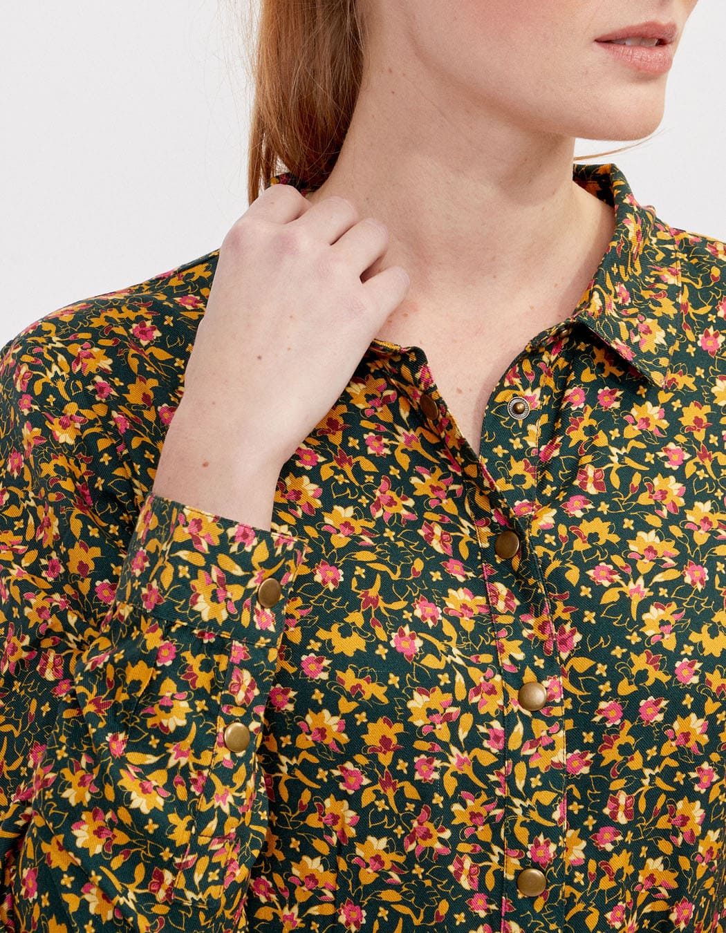 Robe chemise imprimée coupe midi ANNA