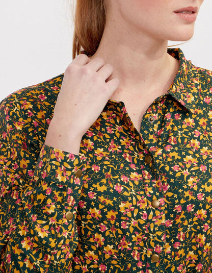 Robe chemise imprimée coupe midi ANNA