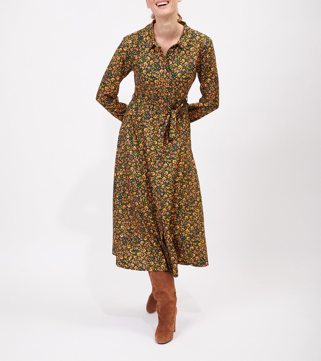 Robe chemise imprimée coupe midi ANNA
