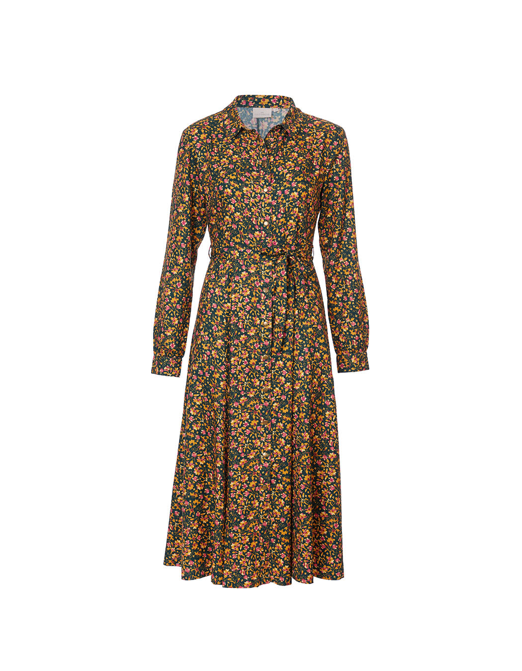 Robe chemise imprimée coupe midi ANNA