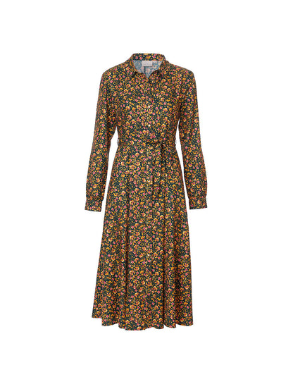 Robe chemise imprimée coupe midi ANNA