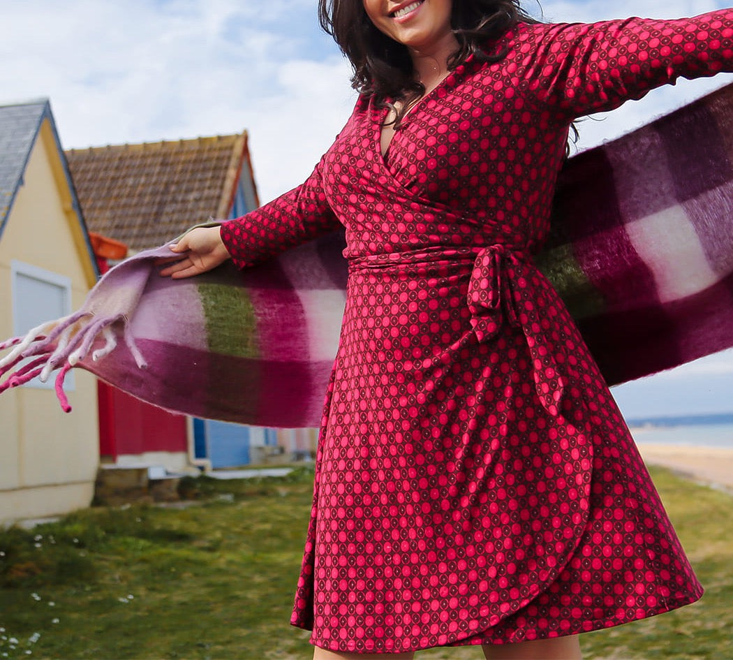 Robe portefeuille imprimée maille jersey BALINA