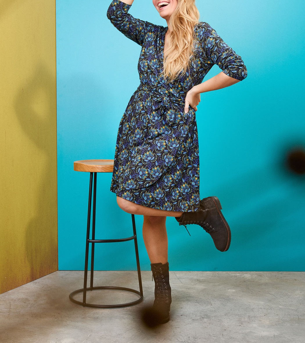 Robe portefeuille imprimée maille jersey BALINA