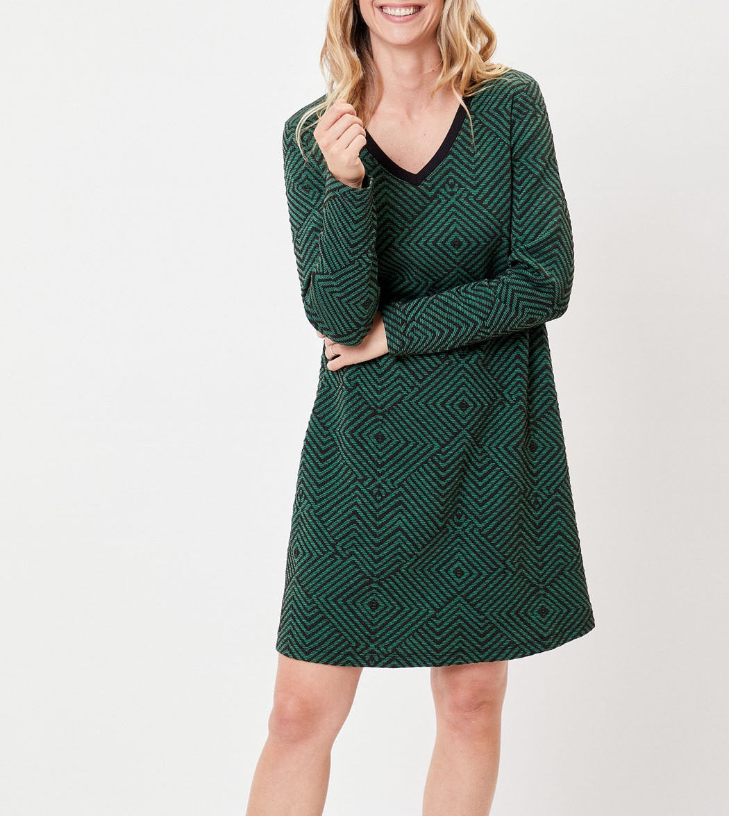 Robe maille évasée à motifs ASDIS