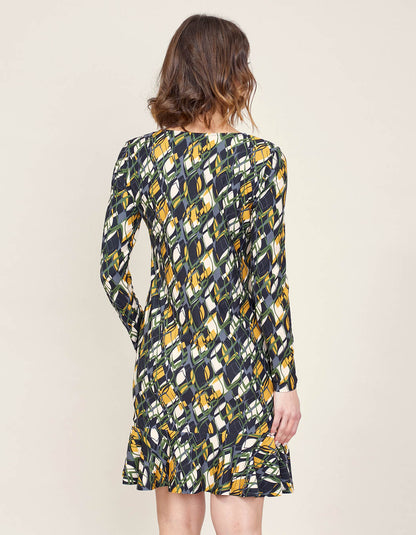 Robe imprimée trapèze peau de pèche ENKA