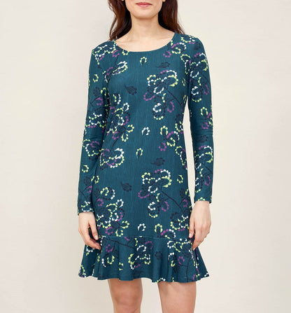 Robe imprimée trapèze peau de pèche ENKA