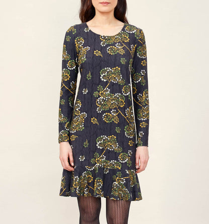 Robe imprimée trapèze peau de pèche ENKA