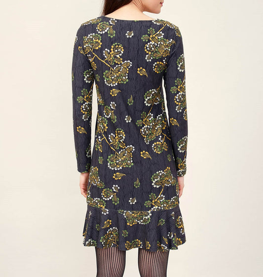 Robe imprimée trapèze peau de pèche ENKA
