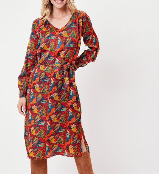 Robe droite midi imprimée LEIRA