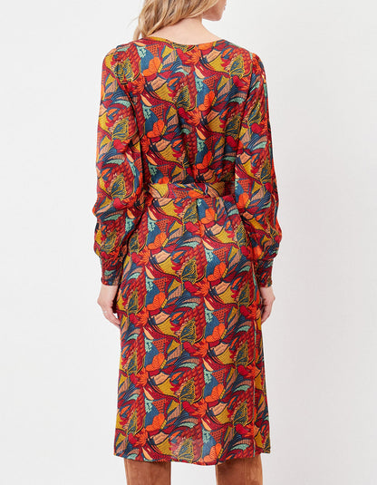 Robe droite midi imprimée LEIRA