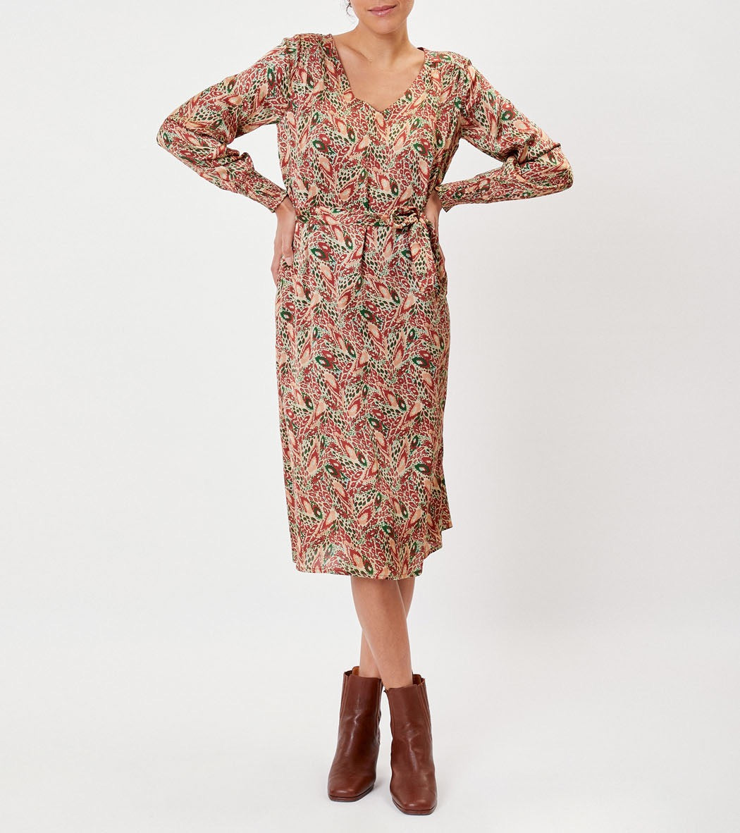 Robe droite midi imprimée LEIRA