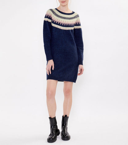 Robe pull jacquard à motif LATA