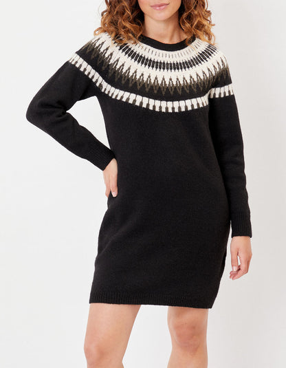 Robe pull jacquard à motif LATA