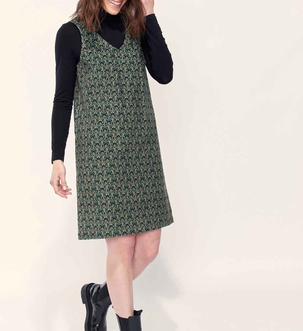 Robe chasuble en velours lisse MASA