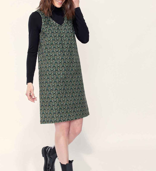 Robe chasuble en velours lisse MASA