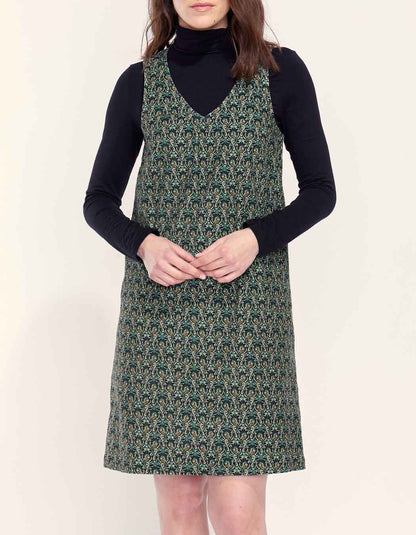 Robe chasuble en velours lisse MASA