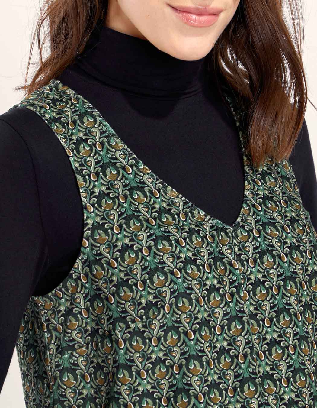 Robe chasuble en velours lisse MASA