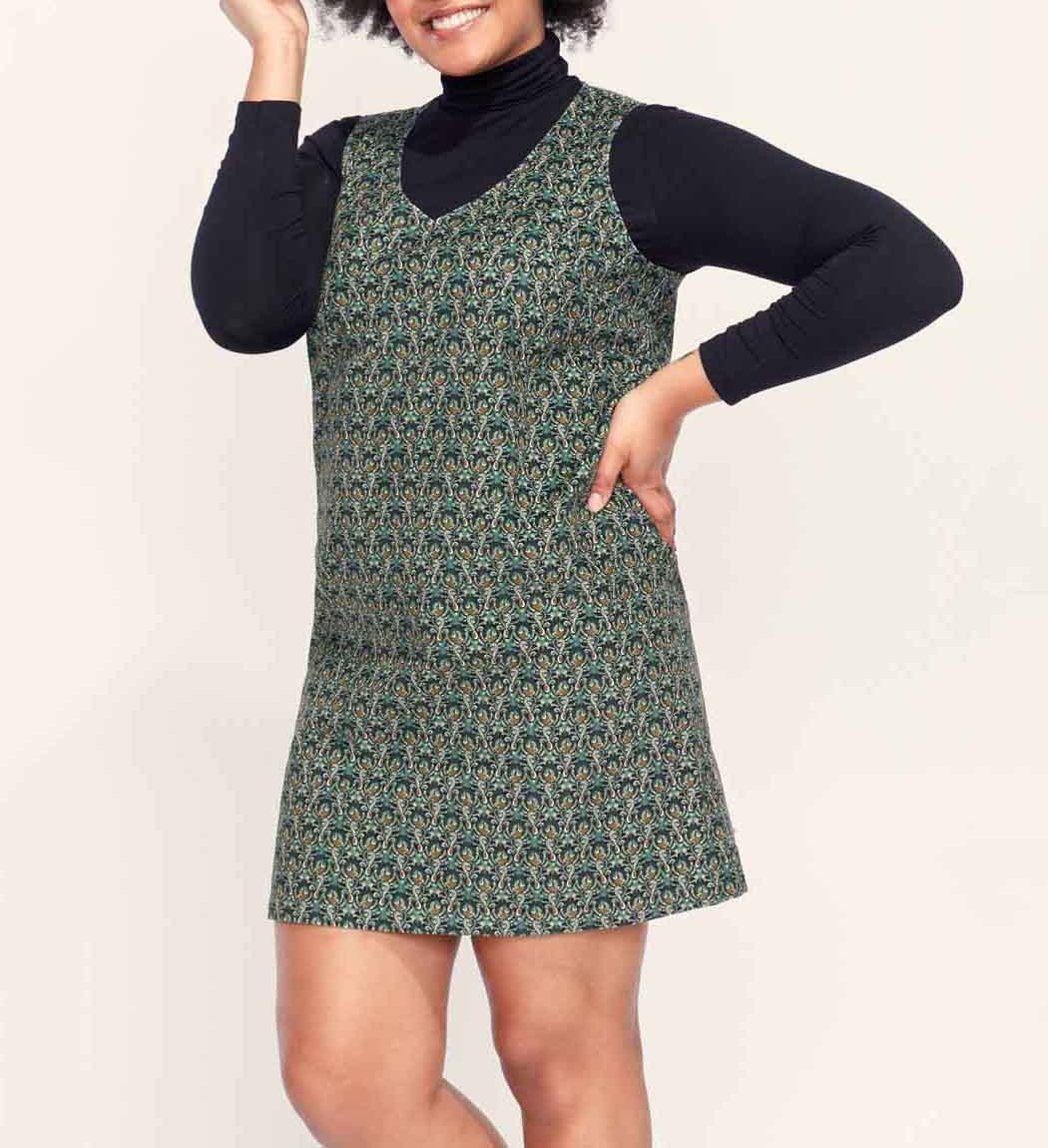 Robe chasuble en velours lisse MASA
