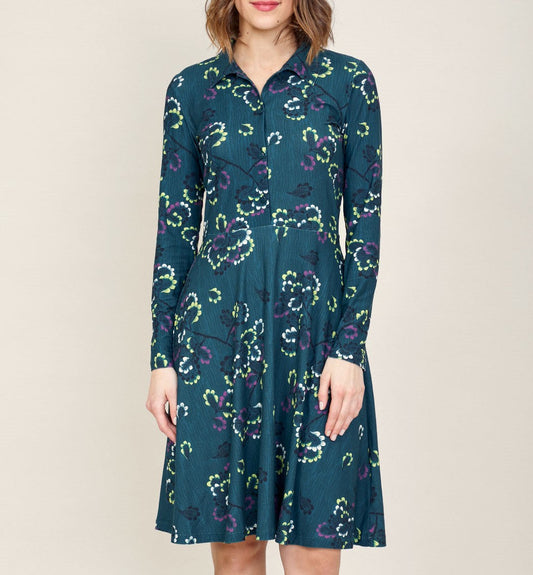Robe chemise imprimée peau de pèche SANDA