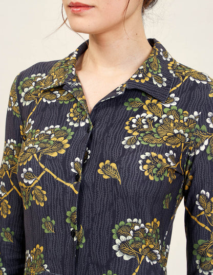 Robe chemise imprimée peau de pèche SANDA