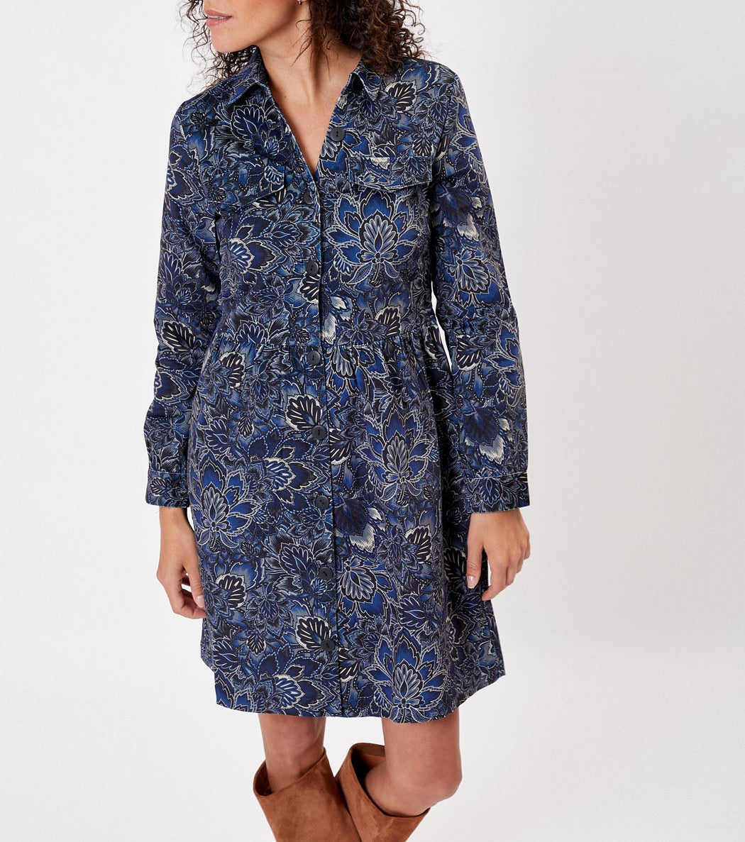 Robe chemisier velours stretch imprimée VERA