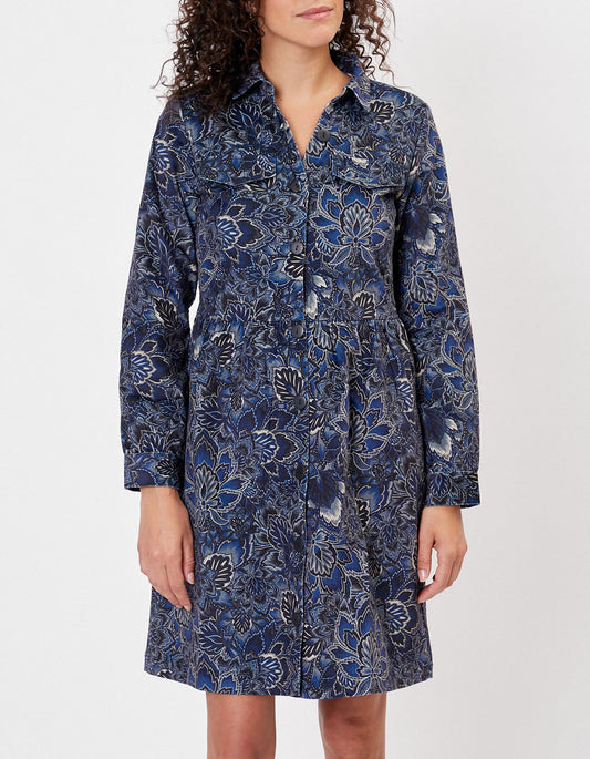 Robe chemisier velours stretch imprimée VERA