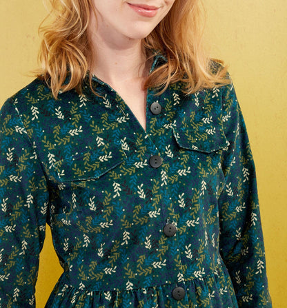 Robe chemisier velours stretch imprimée VERA