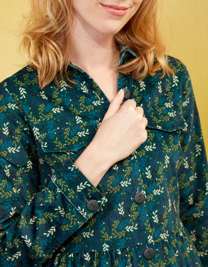 Robe chemisier velours stretch imprimée VERA