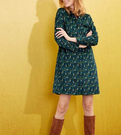 Robe chemisier velours stretch imprimée VERA