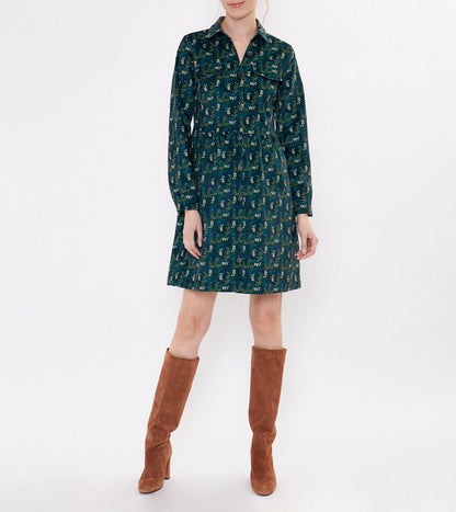 Robe chemisier velours stretch imprimée VERA