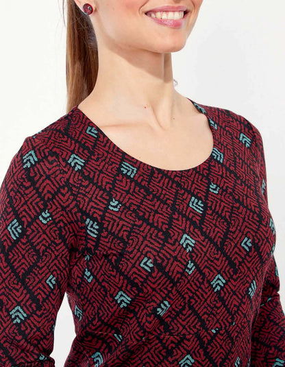 Robe maille droite imprimée WABI