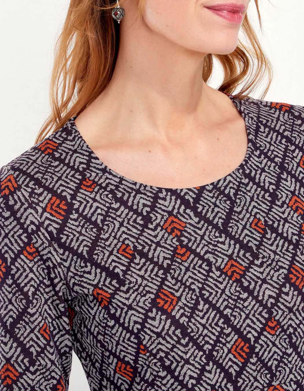 Robe maille droite imprimée WABI