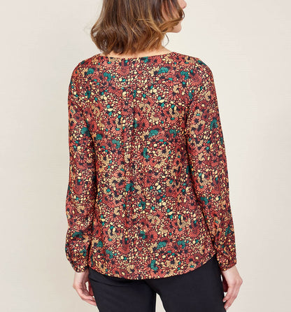 Blouse imprimée col boutonné FUJI