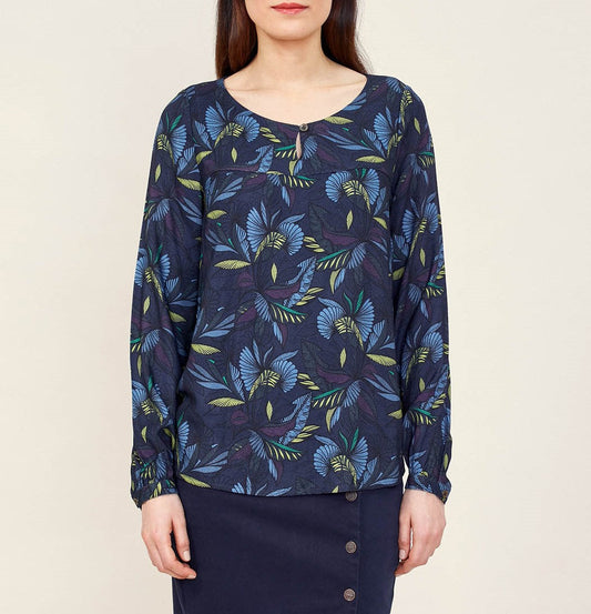 Blouse imprimée col boutonné FUJI