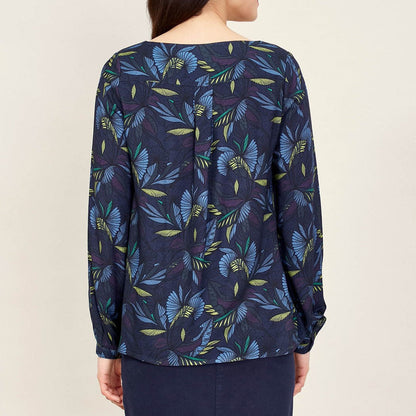 Blouse imprimée col boutonné FUJI